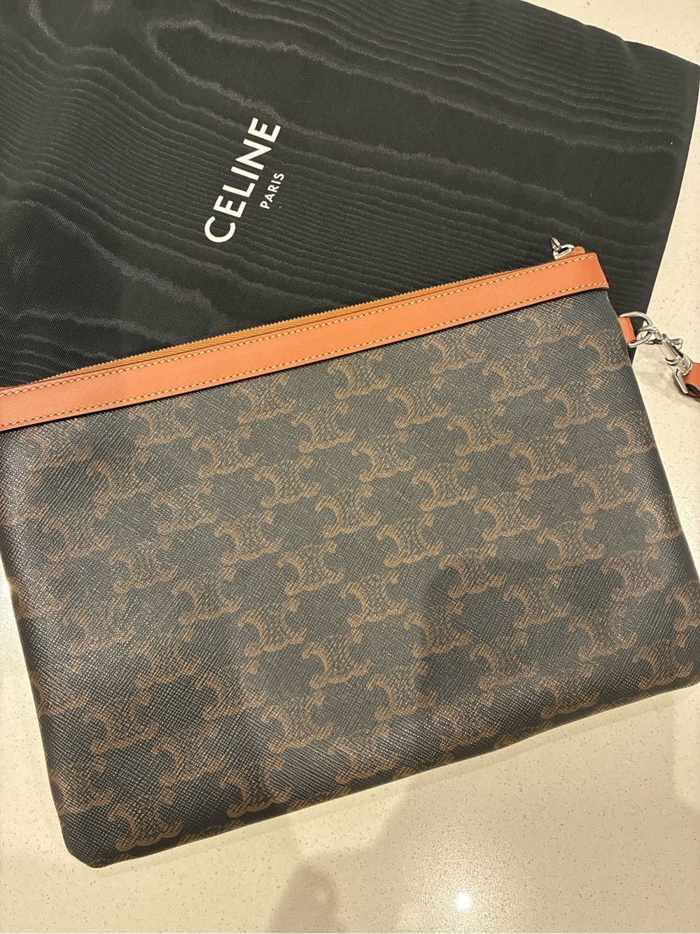 Celine Triomphe Monogram Pouch with wrist strap - Picture 5 of 8